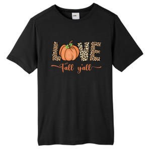 Love Fall Y'all Leopard Print Pumpkin Thanksgiving Tall Fusion ChromaSoft Performance T-Shirt