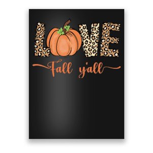 Love Fall Y'all Leopard Print Pumpkin Thanksgiving Poster