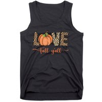 Love Fall Y'all Leopard Print Pumpkin Thanksgiving Tank Top