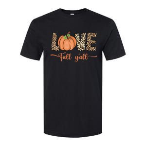 Love Fall Y'all Leopard Print Pumpkin Thanksgiving Softstyle CVC T-Shirt