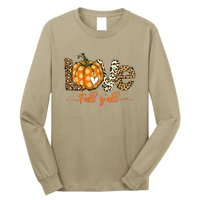 Love Fall Y'All Leopard Pumpkin Fall Long Sleeve Shirt