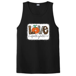 Love Fall Yall Autumn Season Leopard Print Pumpkin Plaid Cute Gift PosiCharge Competitor Tank