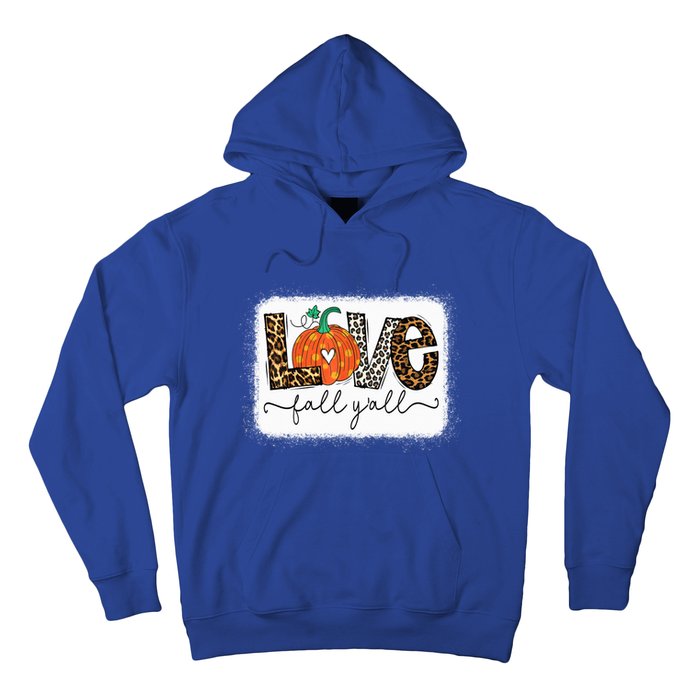 Love Fall Yall Autumn Season Leopard Print Pumpkin Plaid Cute Gift Hoodie