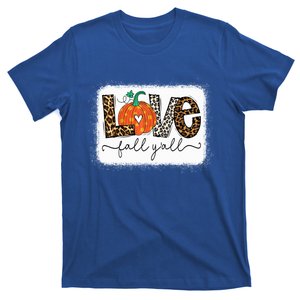 Love Fall Yall Autumn Season Leopard Print Pumpkin Plaid Cute Gift T-Shirt