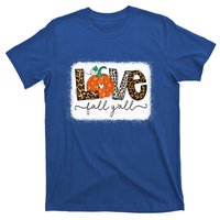 Love Fall Yall Autumn Season Leopard Print Pumpkin Plaid Cute Gift T-Shirt