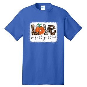 Love Fall Yall Autumn Season Leopard Print Pumpkin Plaid Cute Gift Tall T-Shirt