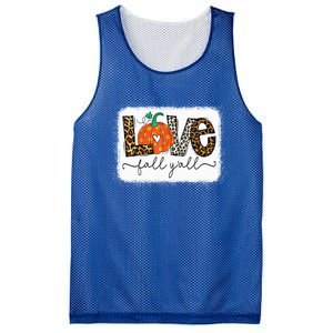 Love Fall Yall Autumn Season Leopard Print Pumpkin Plaid Cute Gift Mesh Reversible Basketball Jersey Tank