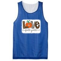 Love Fall Yall Autumn Season Leopard Print Pumpkin Plaid Cute Gift Mesh Reversible Basketball Jersey Tank