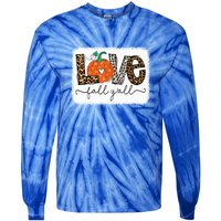 Love Fall Yall Autumn Season Leopard Print Pumpkin Plaid Cute Gift Tie-Dye Long Sleeve Shirt