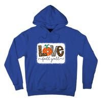 Love Fall Yall Autumn Season Leopard Print Pumpkin Plaid Cute Gift Tall Hoodie