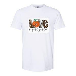 Love Fall Yall Autumn Season Leopard Print Pumpkin Plaid Cute Gift Softstyle CVC T-Shirt