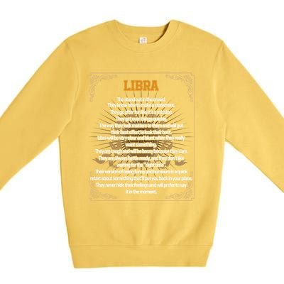 Libra Facts Zodiac Sign Awesome Horoscope Birthday Astrology Great Gift Premium Crewneck Sweatshirt