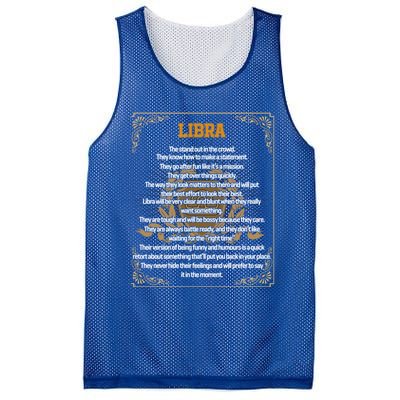 Libra Facts Zodiac Sign Awesome Horoscope Birthday Astrology Great Gift Mesh Reversible Basketball Jersey Tank