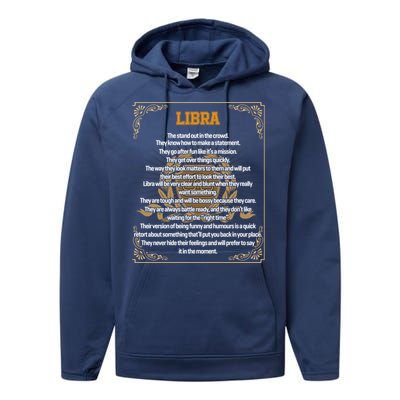 Libra Facts Zodiac Sign Awesome Horoscope Birthday Astrology Great Gift Performance Fleece Hoodie