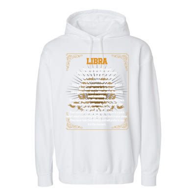 Libra Facts Zodiac Sign Awesome Horoscope Birthday Astrology Great Gift Garment-Dyed Fleece Hoodie