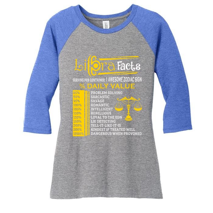 Libra Facts Zodiac Funny Gift Born In September 23 October 22 Gift Women's Tri-Blend 3/4-Sleeve Raglan Shirt