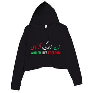  Life Freedom Zan Zendegi Azadi Farsi calligraphy Crop Fleece Hoodie