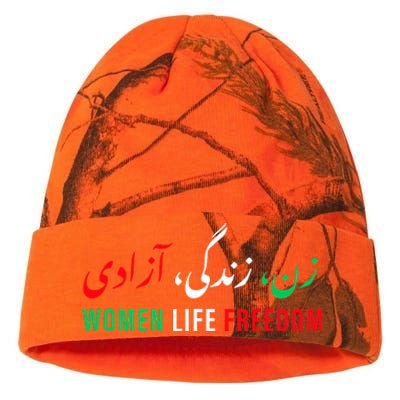  Life Freedom Zan Zendegi Azadi Farsi calligraphy Kati Licensed 12" Camo Beanie