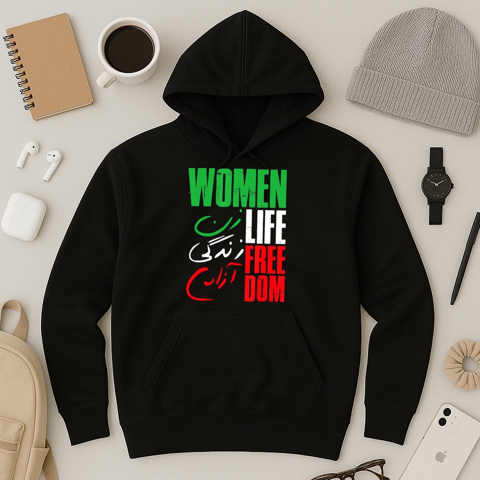  Life Freedom Zan Zendegi Azadi Farsi Support Iran Hoodie