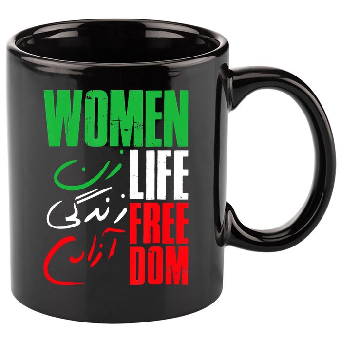  Life Freedom Zan Zendegi Azadi Farsi Support Iran 11oz C Handle Ceramic Mug