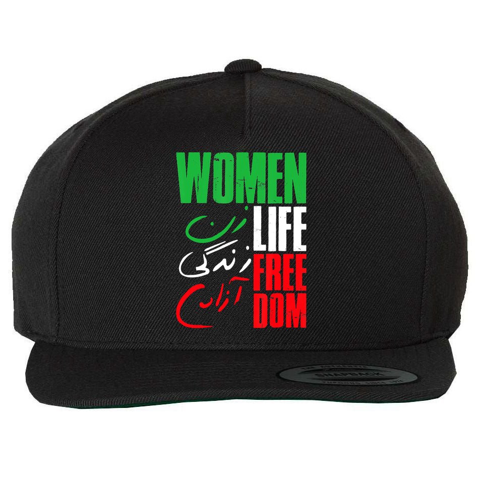  Life Freedom Zan Zendegi Azadi Farsi Support Iran Wool Snapback Cap