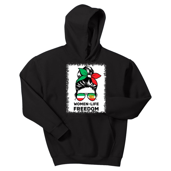  Life Freedom Zan Zendegi Azadi Messy Bun Iran Lion Kids Hoodie