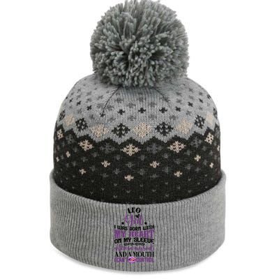 Leo Funny Zodiac Sign Graphic Gift The Baniff Cuffed Pom Beanie