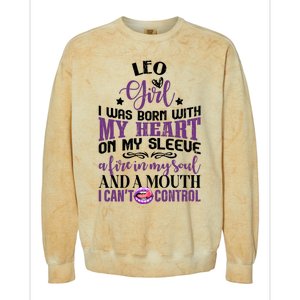 Leo Funny Zodiac Sign Graphic Gift Colorblast Crewneck Sweatshirt