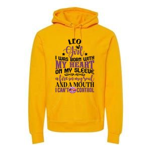 Leo Funny Zodiac Sign Graphic Gift Premium Hoodie