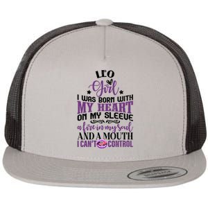 Leo Funny Zodiac Sign Graphic Gift Flat Bill Trucker Hat