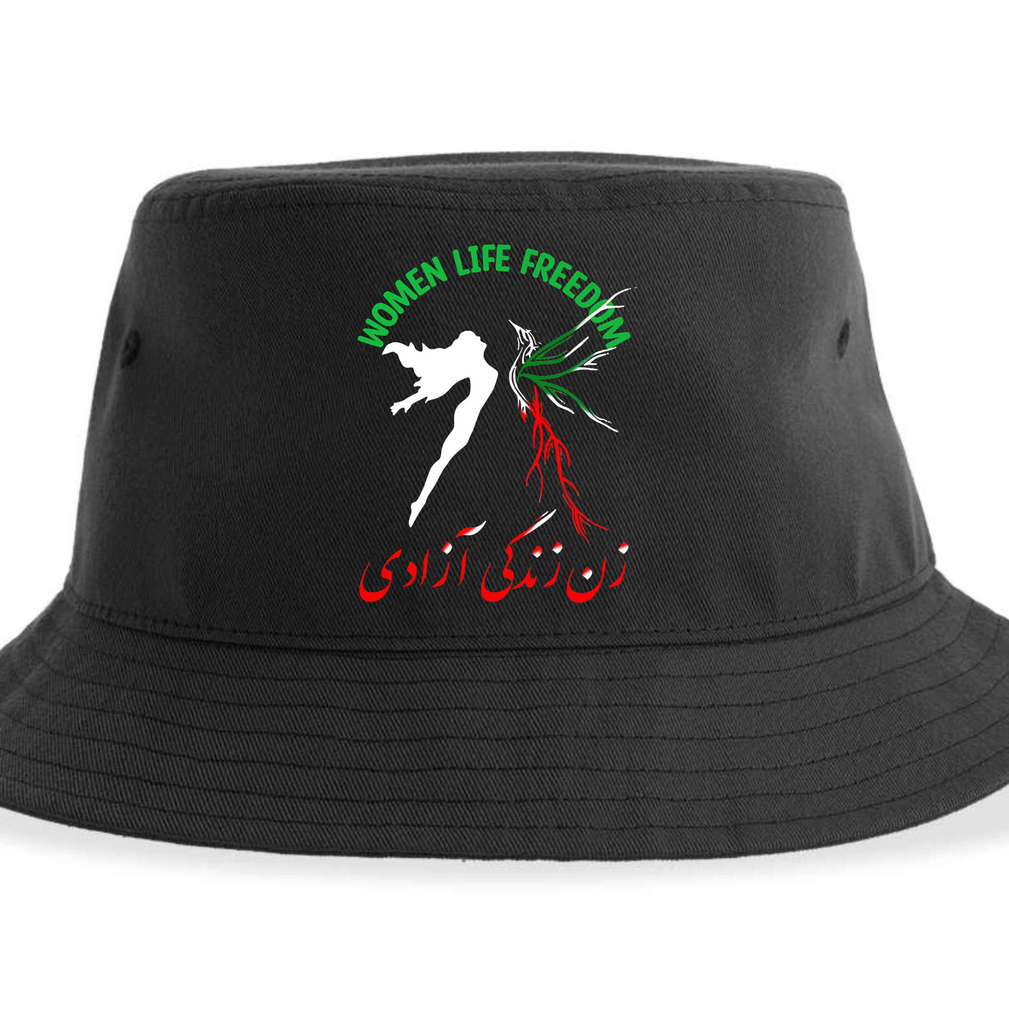 Life Freedom Zan Zendegi Azadi Iran Free Iranian Sustainable Bucket Hat