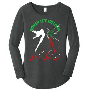 Life Freedom Zan Zendegi Azadi Iran Free Iranian Women's Perfect Tri Tunic Long Sleeve Shirt