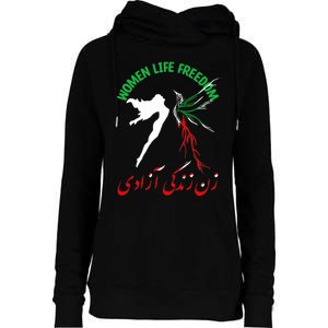 Life Freedom Zan Zendegi Azadi Iran Free Iranian Womens Funnel Neck Pullover Hood