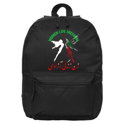 Life Freedom Zan Zendegi Azadi Iran Free Iranian 16 in Basic Backpack