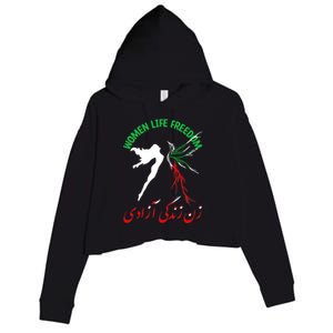 Life Freedom Zan Zendegi Azadi Iran Free Iranian Crop Fleece Hoodie