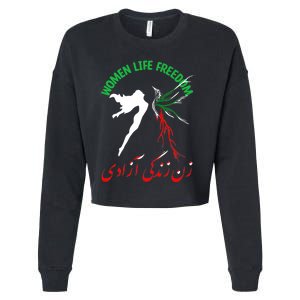 Life Freedom Zan Zendegi Azadi Iran Free Iranian Cropped Pullover Crew