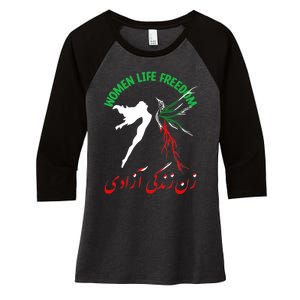 Life Freedom Zan Zendegi Azadi Iran Free Iranian Women's Tri-Blend 3/4-Sleeve Raglan Shirt