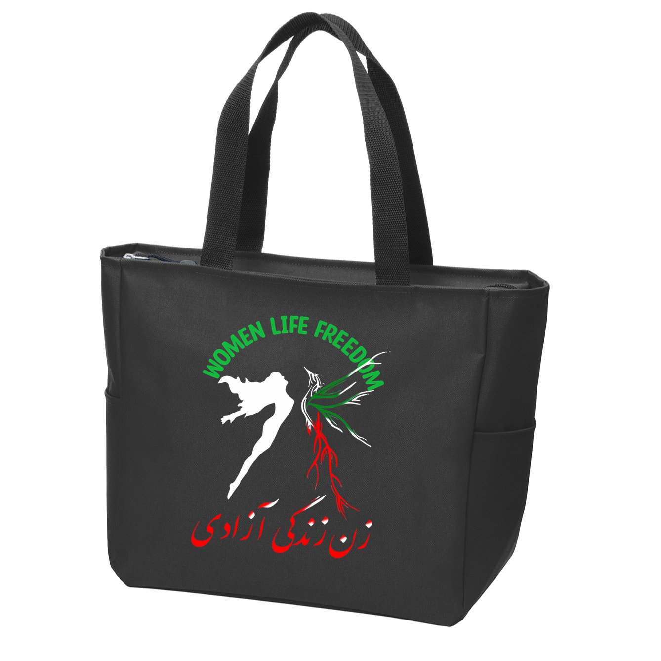 Life Freedom Zan Zendegi Azadi Iran Free Iranian Zip Tote Bag