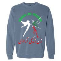 Life Freedom Zan Zendegi Azadi Iran Free Iranian Garment-Dyed Sweatshirt