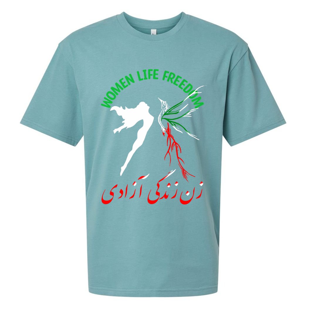 Life Freedom Zan Zendegi Azadi Iran Free Iranian Sueded Cloud Jersey T-Shirt