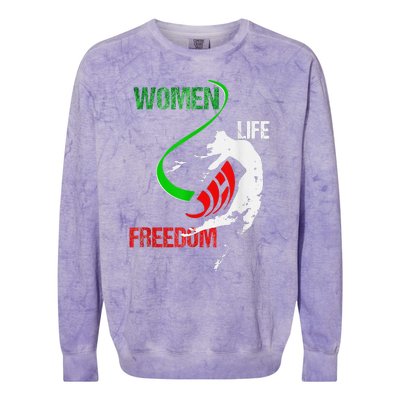 Life Freedom Zan Zendegi Azadi Iran Freedom Colorblast Crewneck Sweatshirt