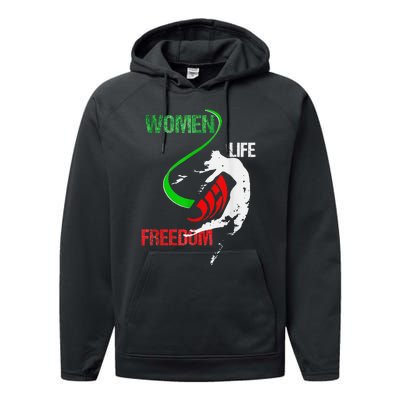 Life Freedom Zan Zendegi Azadi Iran Freedom Performance Fleece Hoodie