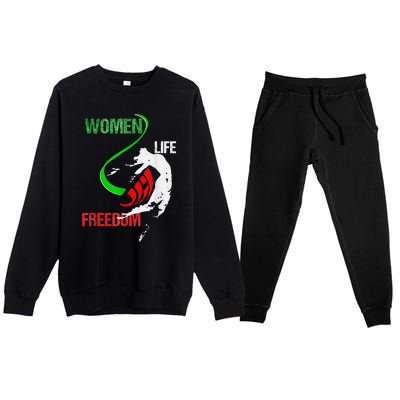 Life Freedom Zan Zendegi Azadi Iran Freedom Premium Crewneck Sweatsuit Set