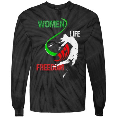 Life Freedom Zan Zendegi Azadi Iran Freedom Tie-Dye Long Sleeve Shirt