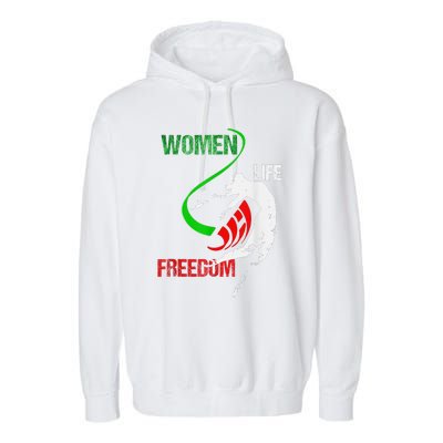 Life Freedom Zan Zendegi Azadi Iran Freedom Garment-Dyed Fleece Hoodie