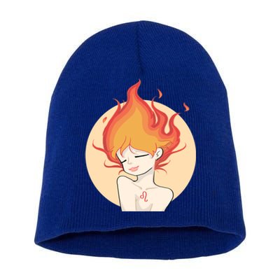 Leo Fire Zodiac Horoscope Astrology Cute Gift Short Acrylic Beanie