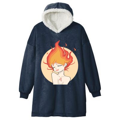 Leo Fire Zodiac Horoscope Astrology Cute Gift Hooded Wearable Blanket