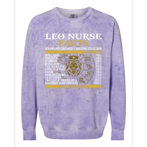 Leo Facts Zodiac Signs A Nutritional Facts For Nurses Gift Colorblast Crewneck Sweatshirt