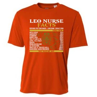 Leo Facts Zodiac Signs A Nutritional Facts For Nurses Gift Cooling Performance Crew T-Shirt