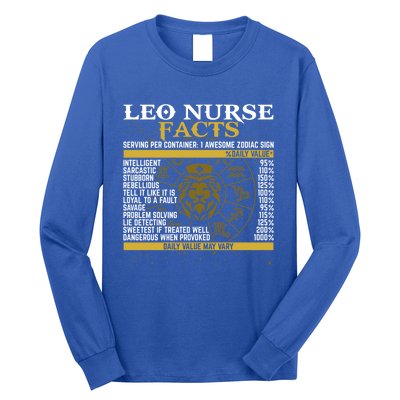 Leo Facts Zodiac Signs A Nutritional Facts For Nurses Gift Long Sleeve Shirt